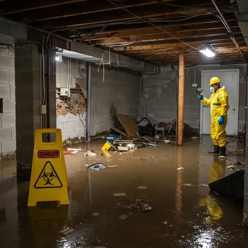 Flooded Basement Electrical Hazard in Hallowell, ME Property